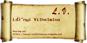 Lányi Vilhelmina névjegykártya